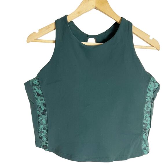 Athleta Conscious Crop Serene Green Camo Sports Bra D-DD Cup Size 1X - Picture 3 of 8